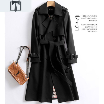 SUNTEK原版有内衬风衣外套女中长款2020春秋新款宽松大码显瘦大衣外套女风衣