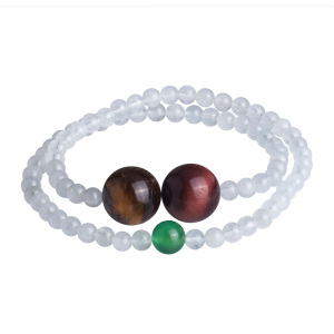 梦克拉 玛瑙虎睛石海蓝宝石两圈手链 天空之城 天空之城