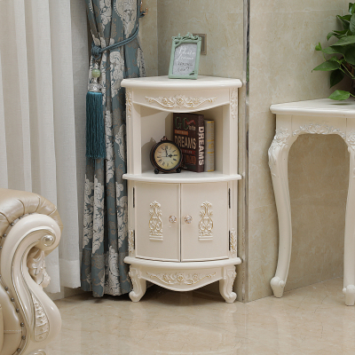 檀星星客厅转角柜欧式墙角柜三角柜小酒柜储物收纳柜实木置物架三角形