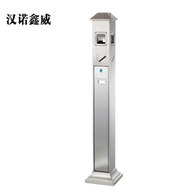 汉诺鑫威不锈钢垃圾桶烟蒂柱灭烟桶带烟灰缸室外电梯口立式屋顶式不锈钢烟灰柱