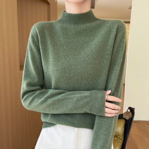 秋新款女士针织衫毛衣女半高领打底衫女修身一线成衣