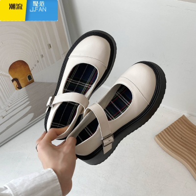 聚范厚底玛丽珍单鞋女2021年夏季薄款jk鞋子英伦风Lolita小皮鞋配裙子