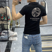 欧洲站Polo衫男短袖潮青年休闲丝光棉T恤欧货冰丝男半袖上衣