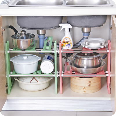 不锈钢可伸缩架子 下水槽架厨房置物架层架 多层收纳架储物架锅架