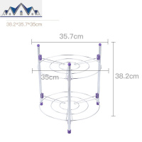 不锈钢厨房置物架落地多层三角收纳锅架转角架家用微波炉放锅架子 三维工匠