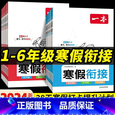 语文+数学 小学一年级 [正版]2024版一本寒假衔接作业语文数学一年级二年级三四五六年级寒假作业人教版阅读口算字帖寒假