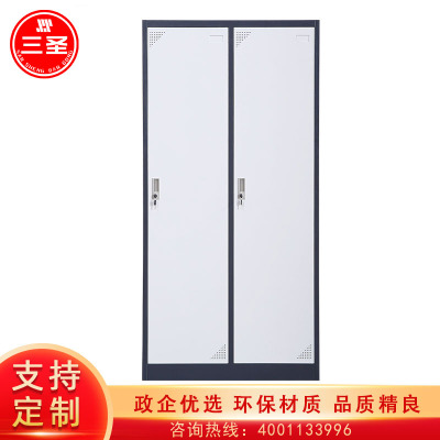 三圣 办公家具加厚二门套色铁皮柜更衣柜 员工储物柜 存放鞋包柜 其他金属更衣柜多功能