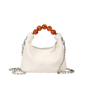 新款国风精致小众时尚高级串珠手提单肩斜挎链条女士包