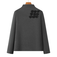 中年妈妈秋冬季新款立体花朵刺绣半高领弹力加绒加厚保暖打底衫女