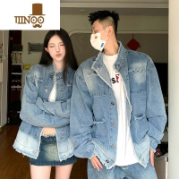 YANXU情侣装秋季2023新款复古个性牛仔外套男网红感夹克roora