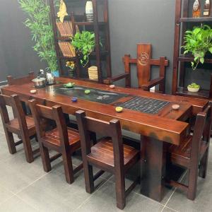 森美人老船桌椅组合客厅茶台实木家具功夫泡茶几套装阳台办公茶艺桌