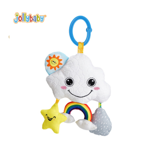 jollybaby音乐云朵月亮拉铃婴儿推车玩具挂件3-6月宝宝床绕1663