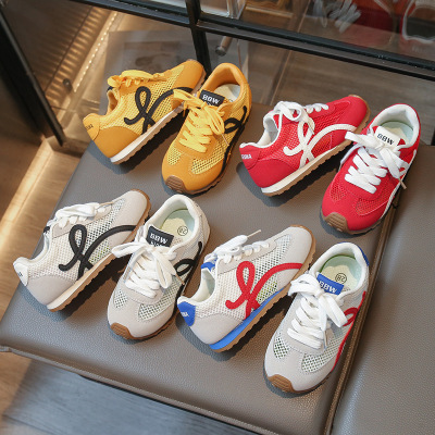 儿童阿甘鞋2025春夏季新款休闲鞋镂空男童鞋防滑女童慢跑网面鞋子