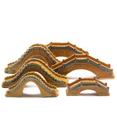 鱼缸造景装饰仿真陶瓷拱桥水族箱逼真装饰小摆件鱼缸陶瓷摆件装饰