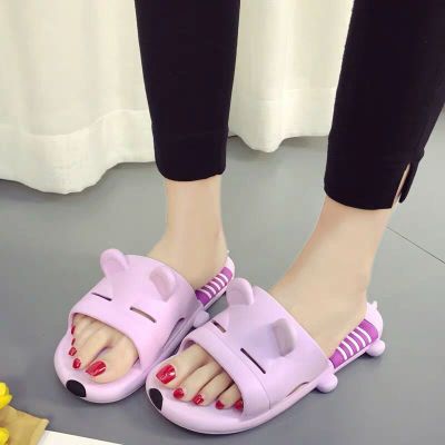 可爱拖鞋女夏季室内浴室洗澡防滑卡通软底塑料居家用情侣凉拖鞋女