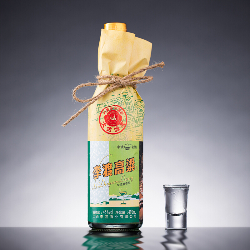 [李渡官方旗舰店]李渡高粱酒献礼版45度490ml粮食白酒浓特兼香型白酒
