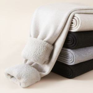 内加水貂绒羊毛裤男女款冬季高弹加绒加厚发热打底修身保暖裤