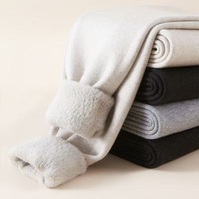 内加水貂绒羊毛裤男女款冬季高弹加绒加厚发热打底修身保暖裤