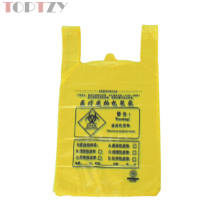 toptzy TZ4060430 医疗垃圾袋手提医用塑料袋一次性废物包装袋 50只