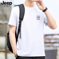 JEEP SPIRIT 25夏季新款圆领男运动休闲短袖时尚潮流刺绣宽松T恤