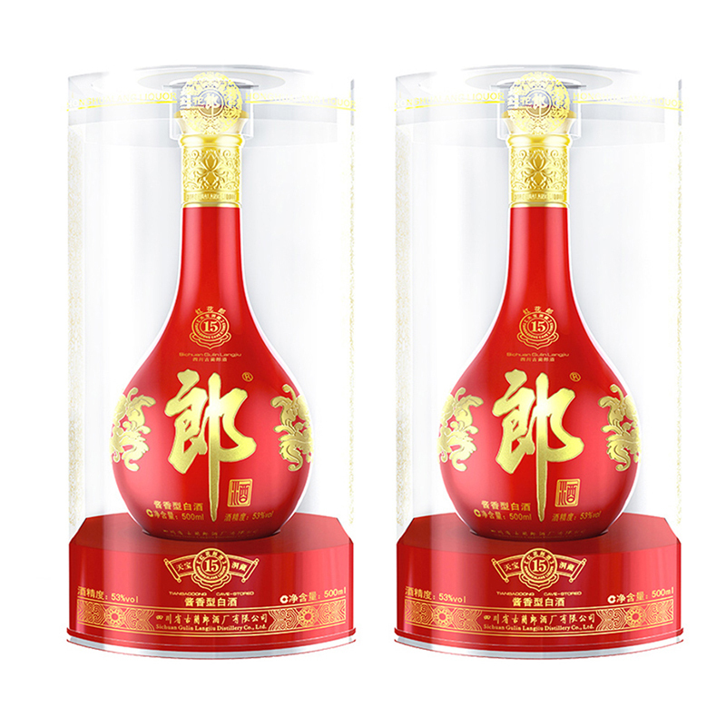郎酒 红花郎 十五(15) 53度 500mL双瓶套 酱香型 白酒