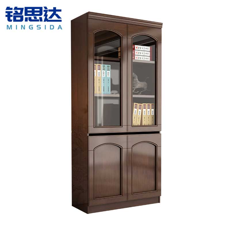 铭思达实木书柜两门台