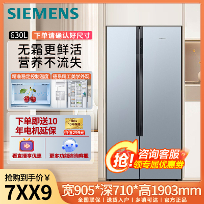 西门子(SIEMENS)630升对开门大容量家用双开门变频电冰箱 精准控温 风冷无霜 独立双循环KA98NV143C