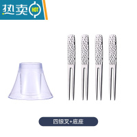 敬平304不锈钢锤纹水果叉子家用套装网红轻奢甜品勺子可爱果插水果签 本色(小叉4只装)送雪山餐具收纳筒