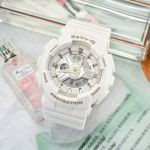 CASIO官方旗舰店 卡西欧手表女G-SHOCK独角兽限量海洋之心女士运动防水蓝白学生手表电子石英表 女BA-110