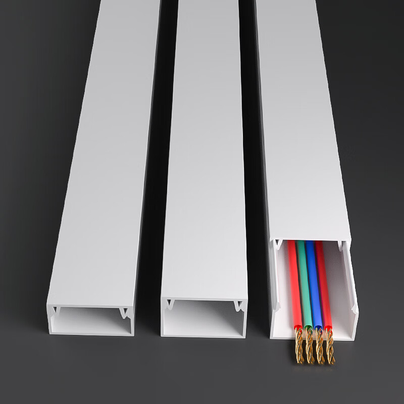 钰启隆 PVC线槽 方形线槽线盒 PVC穿线槽 电缆电线明装线槽 绝缘墙面塑料走线槽 39*19*2m 单位:根