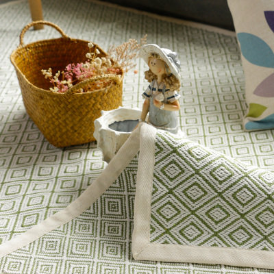 定制可机洗手工编织地毯现代简约卧室床边榻榻米客厅茶几地垫脚垫