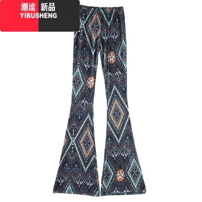 YIBUSHENG2024季新品单腰喇叭裤修身松紧低腰弹力新款休闲裤薄款喇叭裤女
