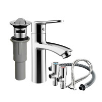 惠达(HUIDA)卫浴卫浴面盆龙头卫生间洗手冷热延伸浴室水龙头6001M5/6003M6龙头套装(含下水套餐)