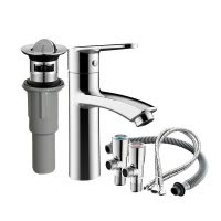 惠达(HUIDA)卫浴卫浴面盆龙头卫生间洗手冷热延伸浴室水龙头6001M5/6003M6龙头套装(含下水套餐)