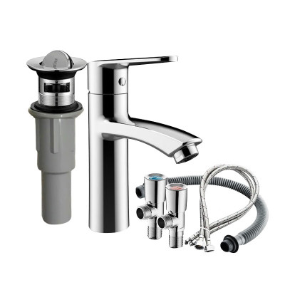 惠达(HUIDA)卫浴卫浴面盆龙头卫生间洗手冷热延伸浴室水龙头6001M5/6003M6龙头套装(含下水套餐)