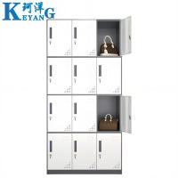 珂洋 更衣柜储物柜 灰白拆装十二门 台