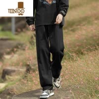YANXU裤子男春2023新款男士日系宽松直筒痞帅抽绳男生休闲长裤潮