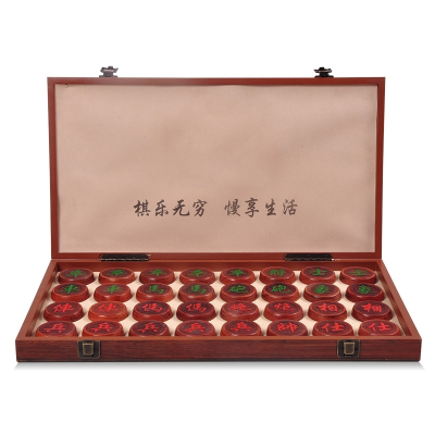 闪电客实木象棋套装便携折叠棋盘竹质/木质象棋盘成人儿童中国象棋5.0木盘+5.0红花梨阳雕象棋