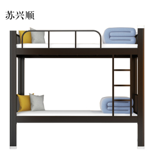 苏兴顺铁床上下床钢木床宿舍床黑色长2000宽1200高1800
