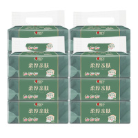 心相印抽纸柔厚亲肤柔韧湿水不易破三层塑装纸面巾100*12包DT100