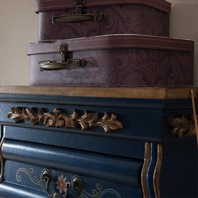 美式乡村手绘七斗柜复古花立柜收纳柜客厅边柜装饰柜卧室储物柜