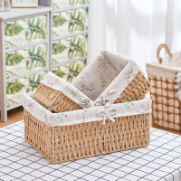 家柏饰(CORATED)编织收纳筐藤编收纳篮零食玩具化妆品收纳盒手工居家布艺置物筐