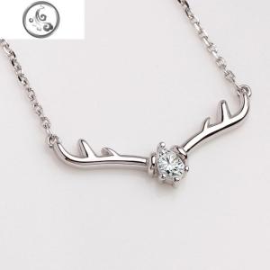 一路有你麋鹿角项链女纯银锁骨吊坠云深不知处ins简约配饰 JiMi