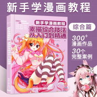 [正版图书]新手学漫画教程 素描综合技法从入门到精通 漫画的绘画素描的技巧和技法 动漫手绘彩铅绘画 卡通美少女动漫素描绘