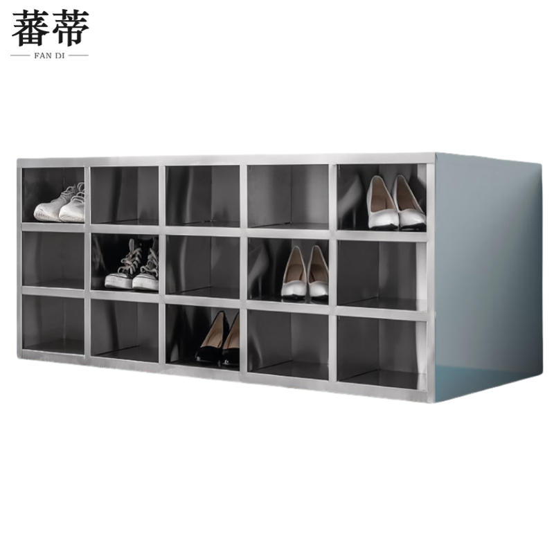蕃蒂不锈钢鞋柜30格双面台