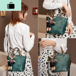 女包包2020新款潮时尚皮水桶包百搭单肩斜挎小包网红洋气手提包NEW LAKE女斜挎包