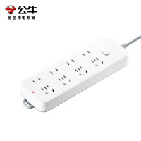 公牛(bull) 超功率保护 插座/插线板/插排/排插/接线板/宿舍家用桌面拖线板 3C认证 8位总控开关全长5米