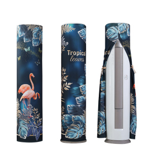 京城派 空调罩圆形柜机防尘罩保护套格力美的奥克斯海尔开机不取大3p圆柱立式圆柜机罩 7638轻奢火烈鸟 175*40cm
