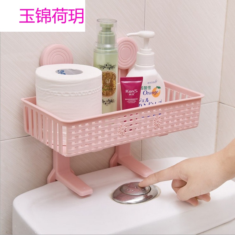 马桶置物架 卫浴悬挂收纳架 北欧创意吸壁式多功能马桶盖置物架