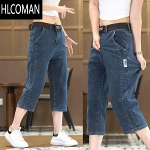 HLCOMAN牛仔短裤子男士2024夏季薄款潮流休闲七分中裤宽松直筒潮牌休闲裤